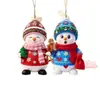 Adornos de muñeco de nieve navideño transfronterizos con forma de muñeco lindo, decoraciones navideñas, colgantes acrílicos planos, adornos para coche