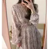 Estilo Súper Hada Suave Exquisito Dulce Chica Estilo Mori Vestido Largo Floral para Mujer Primavera Otoño Nuevo Vestido Estilo Hepburn Francés