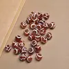 Ágata Roja del Tíbet Ágata Negra Dzi Cuentas Redondas Blancas Pulsera DIY Pulsera Cuentas Sueltas Cuentas Redondas Dzi Suministro Directo de Fábrica