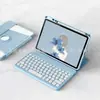 Funda Protectora con Teclado Adecuada para iPad 10.2 pulgadas 10.9 Rotatoria Textura de Tela Acrílico 9.7 Funda de Cuero con Teclado Pro11
