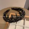 Diadema Alta Negra Sencilla con Perlas para Mujer, Accesorio para el Cabello, Pasador, Goma para el Cabello, Adorno para el Cabello, Diadema Trenzada