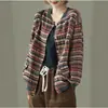 Cárdigan Casual Artístico Versátil de Corte Holgado para Mujer, Chaqueta Corta de Algodón y Lino