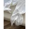 Calças de algodão e linho brancas femininas de verão finas estilo japonês preguiçoso casuais retas compridas calças de linho de perna larga