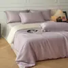 Conjunto de Cama de Luxo Leve de Alta Qualidade 60S Algodão Tencel Cor Sólida Bicolor Conjunto de Quatro Peças Simples Conjunto de Três Peças para Dormitório Estilo Lençol com Elástico