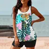 Novo Tankini Dividido Roupa de Banho Europeia e Americana Transfronteiriça Feminina Estampada Shorts Conjunto de Duas Peças Amazon Aliexpress