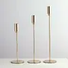 Adornos Portavelas Estilo Europeo Portavelas Pequeño Mesa de Comedor Cena Romántica a la Luz de las Velas Adornos de Tres Piezas Ceremonia de Boda Adornos Electrochapados