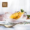 Cuenco de Cristal Dorado con Borde Dorado Estilo Japonés Flor de Cerezo Haishiman para Uso en el Hogar, Adecuado para Frutas Secas, Bocadillos, Cuenco Transparente para Salsas, Cuenco para Postres, Vajilla