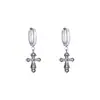 Pendientes de Cruz Incrustados de Diamantes para Hombre, Pendientes de Acero Inoxidable de Personalidad Única y de Moda para Mujer, Accesorios de Alta Gama, Pendientes de Hombre