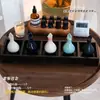 Botella de Perfume, Recipiente para Aceites Esenciales, Cuenco para Aceites Esenciales, Botella de Aceite Esencial con Forma de Hoja, Bandeja de Madera, Herramientas de Masaje para Spa, para Uso en Salones de Belleza
