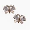 15 * 11MM borde de cobre fundido microincrustado con circonita colgante de mariposa accesorios para joyería DIY tocado collar pulsera pendientes