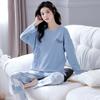 Pijamas de comercio exterior para niñas primavera y otoño manga larga variedad de opcionales cuello redondo talla grande sentido de alta gama se pueden usar fuera de casa traje de ropa para el hogar