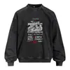 Sudadera con cuello redondo y estampado de letras de personaje creativo, corte holgado para hombre, estilo urbano, ambiente fresco y casual, camiseta deportiva de otoño
