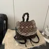 Mochila Nueva de Lunares con Decoración Floral Creativa, Bolso de Mano Elegante Versátil de Cuadros y Encaje, Mochila Escolar para Estudiantes