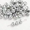 4*7mm Base de Plata Antigua Letra Negra Cuentas de Letra Acrílicas Cuentas Sueltas Accesorios para Joyería DIY Accesorios para Collares Pulseras