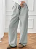 Pantalones Casuales Rectos de Comercio Exterior Transfronterizo Europeo y Americano de Amazon, Nuevo Color de Bloqueo Otoñal, Cintura Elástica, Pantalones Largos para Mujer