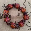 Pulseira Pixiu Vintage com Cera de Abelha, Pulseira Pixiu com Escultura em Resina de Cera de Abelha, Pulseira Pixiu Grande Douyin Xiaohongshu Transfronteiriça