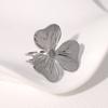 Anillo Pétalo Europeo y Americano Joker Transfronterizo Abierto Temperamento Simple Moda Pequeño Fresco Anillo de Acero Inoxidable de Alta Gama para Mujer