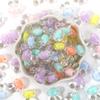 Contas transparentes de acrílico faça você mesmo pulseira de corda de cabelo infantil acessórios de joias contas foscas contas soltas coloridas galvanizadas