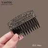 Pente de cabelo de princesa fofo de novo estilo com diamantes completos de alta qualidade, pente de inserção para arrumar franja de coroa alta, acessório de cabelo quadrado brilhante