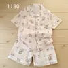 Direto da Fábrica Verão Novidades Manga Curta Algodão Nuvem Desenho Animado Pijama Roupa de Casa Pode Ser Usado Fora Fofo Gola Pequena Conjunto