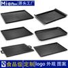 Plato de melamina A5 red social tienda de barbacoa plato de cadena frita bandeja rectangular de plástico negro plato de barbacoa imitación porcelana comercial