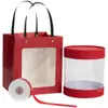 Saco de Presente Balde Transparente de Abraço de Ano Novo Bolsa de Mão Única Bolsa com Janela Caixa de Presente para Assar Caixa de Doces para Casamento Embalagem