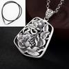 Colgante de suéter para mujer S990 de plata pura con peonía hueca, plata esterlina, plata tailandesa, estilo étnico antiguo
