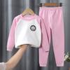 Conjunto Térmico Infantil para Crianças Maiores, Roupas de Outono e Calças, Roupa Íntima para Meninos e Meninas, Roupa para Casa, Roupa Base Infantil