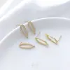 Aretes Asimétricos Ovalados con Conservación de Color de Oro Real de 14K con Aros Colgantes Aretes DIY Joyería para la Oreja Materiales para Accesorios Hechos a Mano