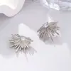Brincos de Estrela com Asas Full Diamond Design de Nicho Feminino Luxo Leve Versátil Moda Joias Transfronteiriças de Alta Qualidade Atacado