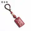 Chaveiro de Cinábrio Natural Pingente do Ano Zodiacal Marca Wu Shi Pingente Seguro Simples