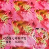 Tecido de Malha com Estampa Floral de Chamas 40D Poliéster Elastano Tecido de Malha Estampada Camisa Base Tecido para Vestido de Férias na Praia