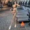 Pantalones Base para Mujer Primavera/Otoño 2026 Nuevo Estilo Falso de Dos Piezas Pantalones de Yoga Tallas Grandes para Mujeres Gorditas Pantalones de Tiburón Espesados con Forro Polar