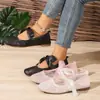 Sapatilhas de Renda com Laço Cruzado Europeias e Americanas para Mulheres, Sapatos Respiráveis de Malha com Solado Macio, Sapatos Casuais de Moda