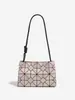 Bolso pequeño cuadrado cruzado estilo coreano y japonés para primavera/verano, con patrón irregular de rombos geométricos, versátil, moderno, simple y adecuado para ir al trabajo