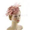 Chapéu de Pena Retrô para Banquetes e Festas, Elegante Estilo Francês para o Kentucky Derby, Acessório de Cabelo em Renda Falsa de Linho