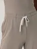 Mono Casual de Pierna Recta de Color Sólido con Cintura Ajustable por Cordón, Novedad Primavera y Verano Transfronterizo Europeo y Americano, Ropa de Mujer de Comercio Exterior