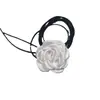 Collar de rosas personalizado hecho a mano, joyería transfronteriza europea y americana, gargantilla de franela floral larga y creativa DIY
