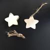 Pieza de grabado láser 2 mm artesanías de madera Navidad estrella de cinco puntas viruta de madera decoración para árbol de Navidad hogar colgante pequeño
