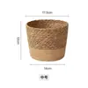Vasos de Flores de Rattan Personalizados, Cestas de Palha para Plantas, Capas de Vasos Trançadas, Decoração para Casa, Vasos de Flores Monstera, Cestas Trançadas