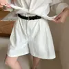 Tiro real Pantalones de lino Estilo old money Línea A corte slim holgado versátil shorts casuales Ropa de mujer El cinturón se puede comprar por separado 13687