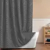 Cortinas de Chuveiro Impermeáveis com Recortes Estilo Boêmio Selecionadas Cuidadosamente, Cortinas de Chuveiro Espessas de Cor Sólida para Banheiro de Hotel, Atacado de Fabricantes