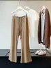 Pantalones Casuales Acampanados Cortos de Cintura Alta con Cordón para Mujer 2026, Ajuste Delgado de Verano, Pantalones de Yoga Suaves y con Caída