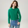 Cardigan de Cachemira Estilo Sencillo para Mujer Cuello Polo Botones Sencillos Moda Diseño Holgado Sentido del Tejido Versátil Adelgazante
