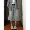 Pantalones Cortos de Mezclilla Negros Estilo Retro Americano Talla Grande para Mujer, Shorts Cargo Holgados de Cintura Baja de Longitud Media para Verano