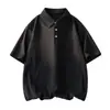 Camisa Polo Gola Camisa Unisex Verão Logo Personalizável Linho Solta Manga Curta Secagem Rápida Manga Curta de Cinco Pontos