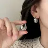 Outono Inverno Maillard Brincos de Pérola Estampa de Leopardo Moda Feminina Presilhas de Orelha 2026 Novos Versáteis Luxo Leve Cesta de Legumes Acessórios de Brincos