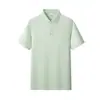 Estilo Nuevo de Verano 185g 60S Sensación Fresca Color Sólido Cuello Solapa Manga Corta Camisa Polo de Trabajo Logo Bordado Personalizado