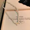 Nuevo Collar de Perlas Coreano de Nicho para Mujer, Cadena Versátil de Clavícula con Empalme de Amor, Accesorios de Perlas de Lujo Ligero de Temperamento al por Mayor