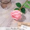 Simulación de una sola cabeza de rosa melocotón, una sola peonía, rosa de seda, flor artificial, rosa europea, accesorios de decoración para bodas